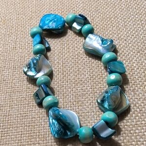 Blue Shell Stretch Bracelet